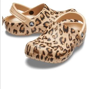 Womens Cheetah Print Crocs LIKE NEW